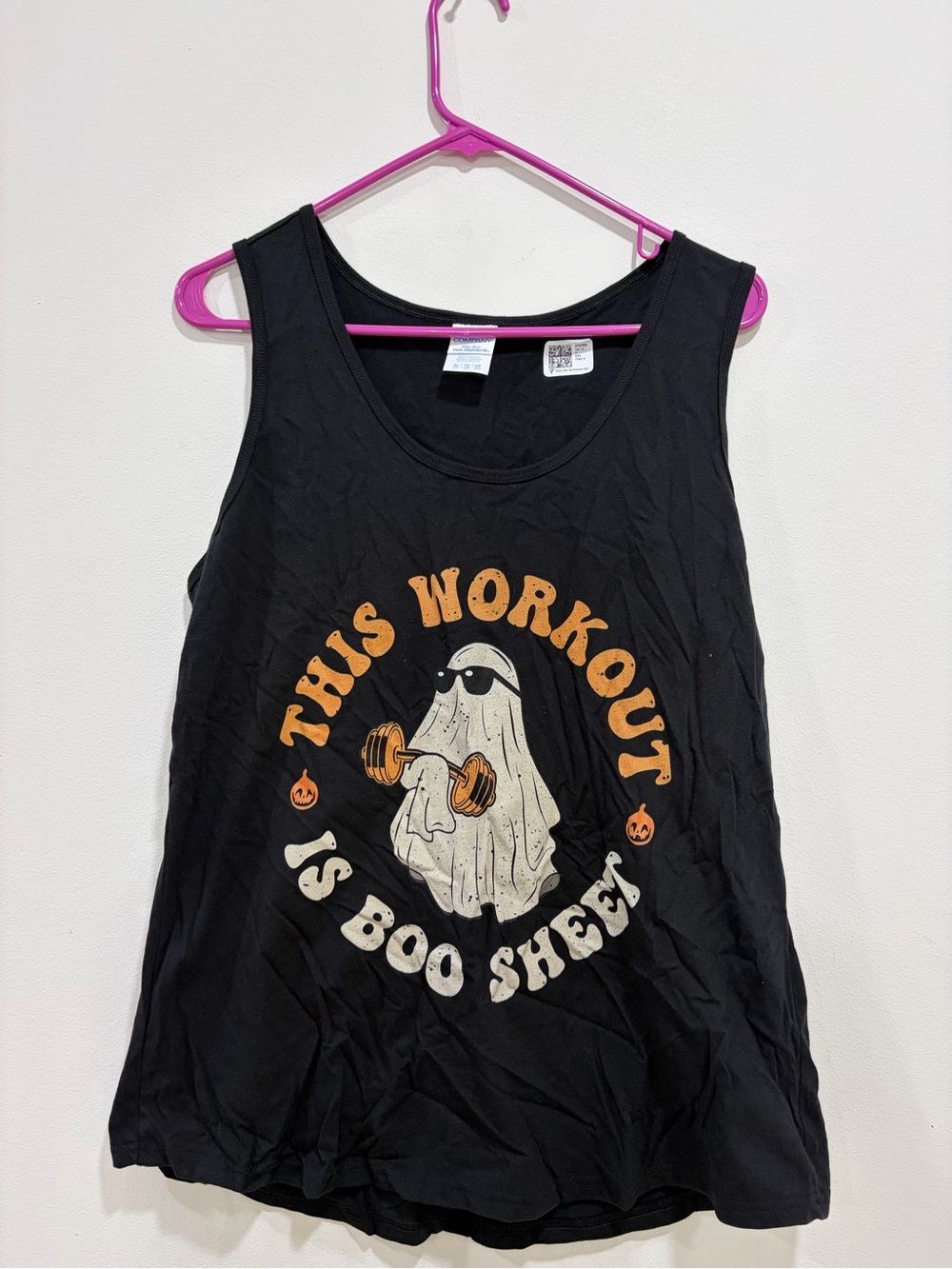 Comfort Colors Black Halloween Ghost Graphic Tank - Women Swim Coverup